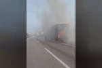 Tokat’ta tır sürücüsünün hızlı müdahalesi muhtemel faciayı önledi