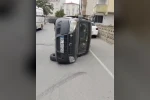 Trafik kazasında otomobil devrildi: 1 kişi yaralandı
