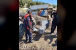 Traktörün şaftına ayağı sıkışan kadın yaralandı