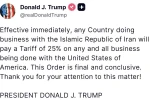 Trump’tan İran ile iş yapan ülkelere yaptırım kararı: "Yüzde 25 gümrük vergisi uygulanacak"