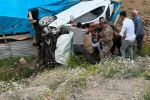 Tuzluca-Iğdır karayolunda otomobil şarampole devrildi: 2 yaralı