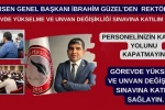ÜNİPERSEN’den rektörlere ‘görevde yükselme ve unvan değişikliği sınavına katılım’ çağrısı
