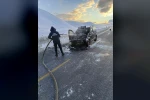 Van’da seyir halindeki kamyonet yandı