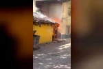 Yangına vatandaş müdahalesi kamerada 