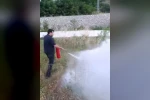 Yangını gören makinistler treni durdurup müdahale etti