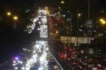 Yarıyıl tatilinin ardından D-100’deki trafik yoğunluğu havadan görüntülendi 