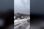 Yatağan-Milas kara yolu dolu yağışı sonrası beyaza büründü