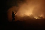 Yayladağı’nda çöplük yangını