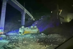 YHT şantiyesinde 15 metre yükseklikten devrilen kamyonun sürücüsü ağır yaralandı
