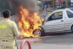 Yıllarca para biriktirdi, satın aldığı araç alev alev yandı