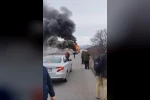 Yolcu minibüsü alev topuna döndü