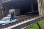 Yollar göle döndü, yağmur suları şelale gibi aktı