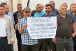 Yozgat’ta 4 aydır maaşlarını alamadıklarını ileri süren maden işçileri işvereni protesto etti