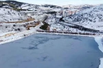Yozgat’ta kar yağışının ardından soğuk hava etkili oldu, göletler dondu 