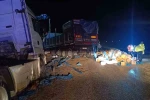 Zirai gübre yüklü tır devrildi: 1 yaralı