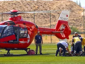 100 kilometre uzaklıktaki hastaya hava ambulansı ulaştı

