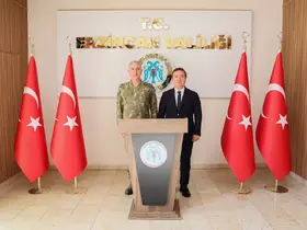 3. Ordu Komutanlığına atanan Tümgeneral Aktaş’tan Erzincan Valisi Aydoğdu’ya ziyaret
