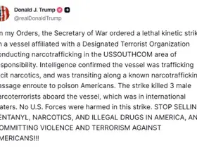 ABD Başkanı Trump: "Uyuşturucu taşıyan bir tekneye saldırı düzenleyerek 3 narko-teröristi öldürdük"
