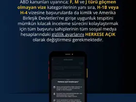 ABD Büyükelçiliği: "Vize başvurusu yapacak kişilerin sosyal medya hesaplarını herkese açık hale getirmesi gerekiyor"
