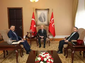 Adalet Bakanı Gürlek ve İçişleri Bakanı Çiftçi, TBMM’de MHP lideri Bahçeli’yi ziyaret etti
