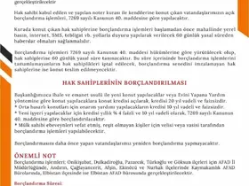 AFAD’dan deprem konutları için borçlandırma çağrısı
