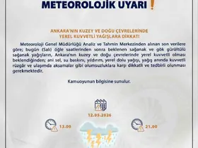 Ankara Valiliğinden kuvvetli yağış uyarısı
