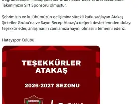 Atakaş Şirketler Grubu, Hatayspor’a sırt sponsoru oldu
