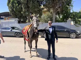 Atla gelin almaya giden damadın planını trafik bozdu
