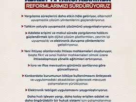 Bakan Gürlek: "Adalete erişimi kolaylaştıracak reformlarımızı kararlılıkla sürdüreceğiz"
