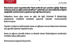 Bakanlıktan ’bakıma muhtaç anne ve oğlu’ ile ilgili açıklama: "Kurum bakımına alınmaları için gerekli işlemler başlatılmıştır"
