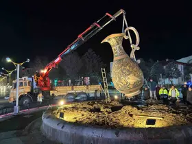 Bakır sürahi geçici olarak yerinden kaldırıldı
