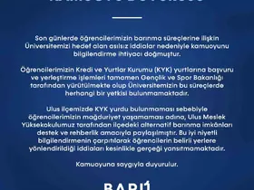 BARÜ’den öğrencilerin barınma konusunda açıklama
