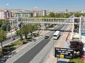 Başkan Altay yapımı son aşamaya gelen Yazır yaya üst geçidi inşaatını inceledi