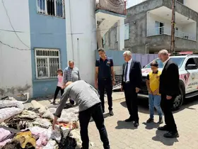 Başkan Hallaç, yangın mağduru aileyi yalnız bırakmadı
