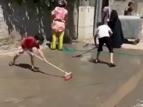 Batman’da onarım sonrası temizlenmeyen yolları vatandaşlar temizledi
