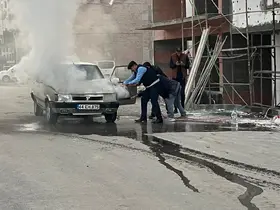 Battalgazi’de yangın çıkan araca zabıta ekipleri müdahale etti
