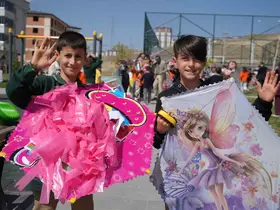 Bayburt’ta uçurtmalar Filistinli çocuklar için gökyüzüne bırakıldı
