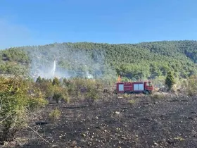 Bilecik’te çıkan tarla yangını ormana sıçramadan söndürüldü
