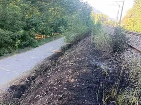 Bilecik’te YHT hattı kenarında yangın çıktı
