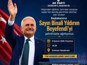 Binali Yıldırım Erzincan’a geliyor
