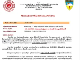 Bingöl için sağanak yağış uyarısı
