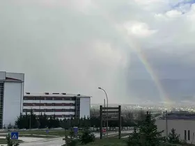 Bolu’da yağmur sonrası gökkuşağı şöleni
