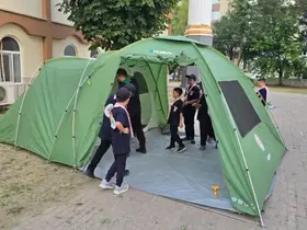 Boyabat’ta genç izcilere uygulamalı kampçılık eğitimi
