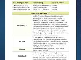 Bursa’da dönüşümlü su kesintileri başlıyor
