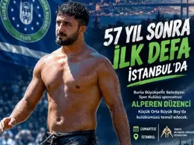 Büyükşehir güreşçisi tarihi er meydanında
