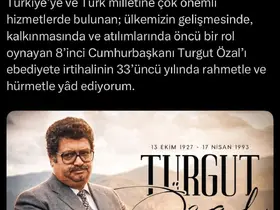 Cumhurbaşkanı Erdoğan, Turgut Özal’ı vefat yıl dönümünde andı
