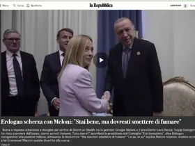 Cumhurbaşkanı Erdoğan’ın İtalya Başbakanı Meloni’ye sigara uyarısı İtalya basınında
