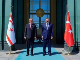 Cumhurbaşkanı Yardımcısı Yılmaz, KKTC Başbakanı Üstel ile görüştü