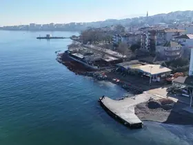 Değirmendere sahiline taşkınlara karşı dalgakıran inşa ediliyor
