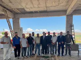 Demirözü’nde Öğretmenevi inşaatında inceleme

